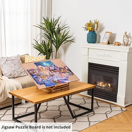 Miniatura 6 de Lavievert Juego de bandejas de clasificación de rompecabezas y soporte para rompecabezas, soporte de caballete ajustable para tablero de