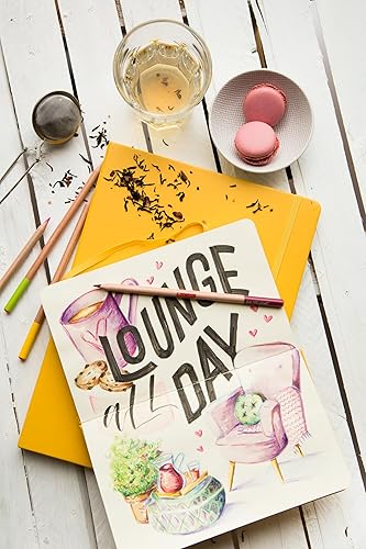 Miniatura 9 de Tarens T9314-212M Cuaderno de bocetos de arte y creación, cuaderno de dibujo, 5.1 x 8.3 pulgadas (5.1 x 8.3 in), azul lago, grosor 4.9 ozyd, papel