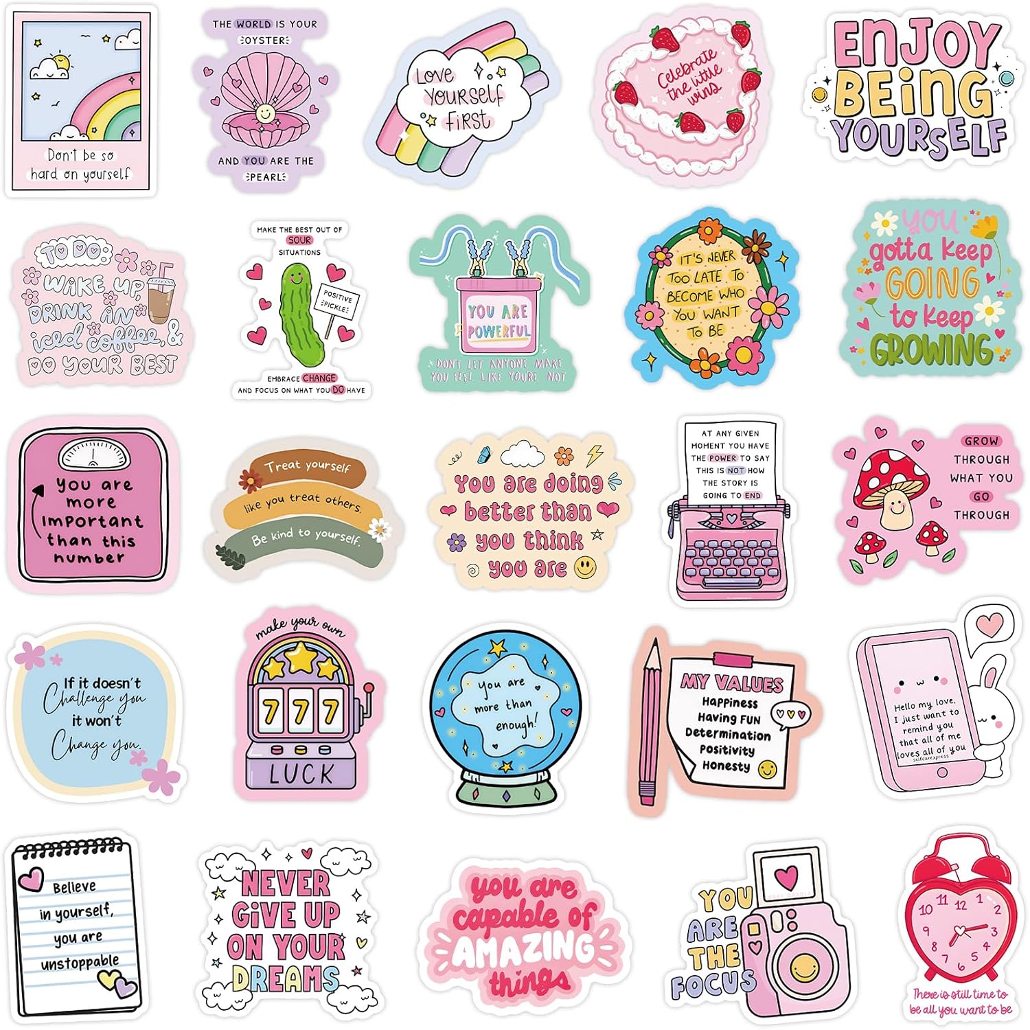 150 Pcs Holographic Motivational Stickers for Adults Women Teens - Positive Affirmation Inspirational Quote for Journal, Planner, Laptop - Waterproof Vinyl Decals for Water Bottle, Phone, Vision Board - Image 3