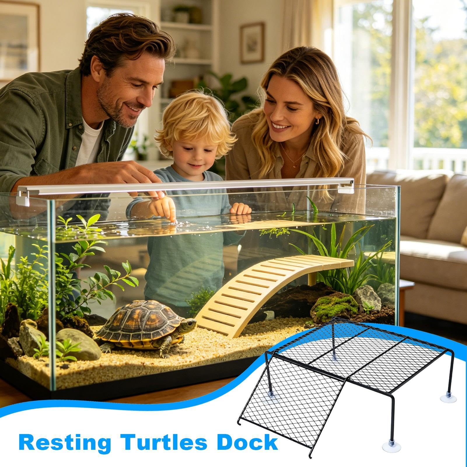 Plataforma para Tortugas en Acuario | Rampa Descanso terrestre para Animales - Zona asoleo Acuario Tortugas Mascota - Rana, galápago, salamandras, cangrejos, Tortuga terrestre