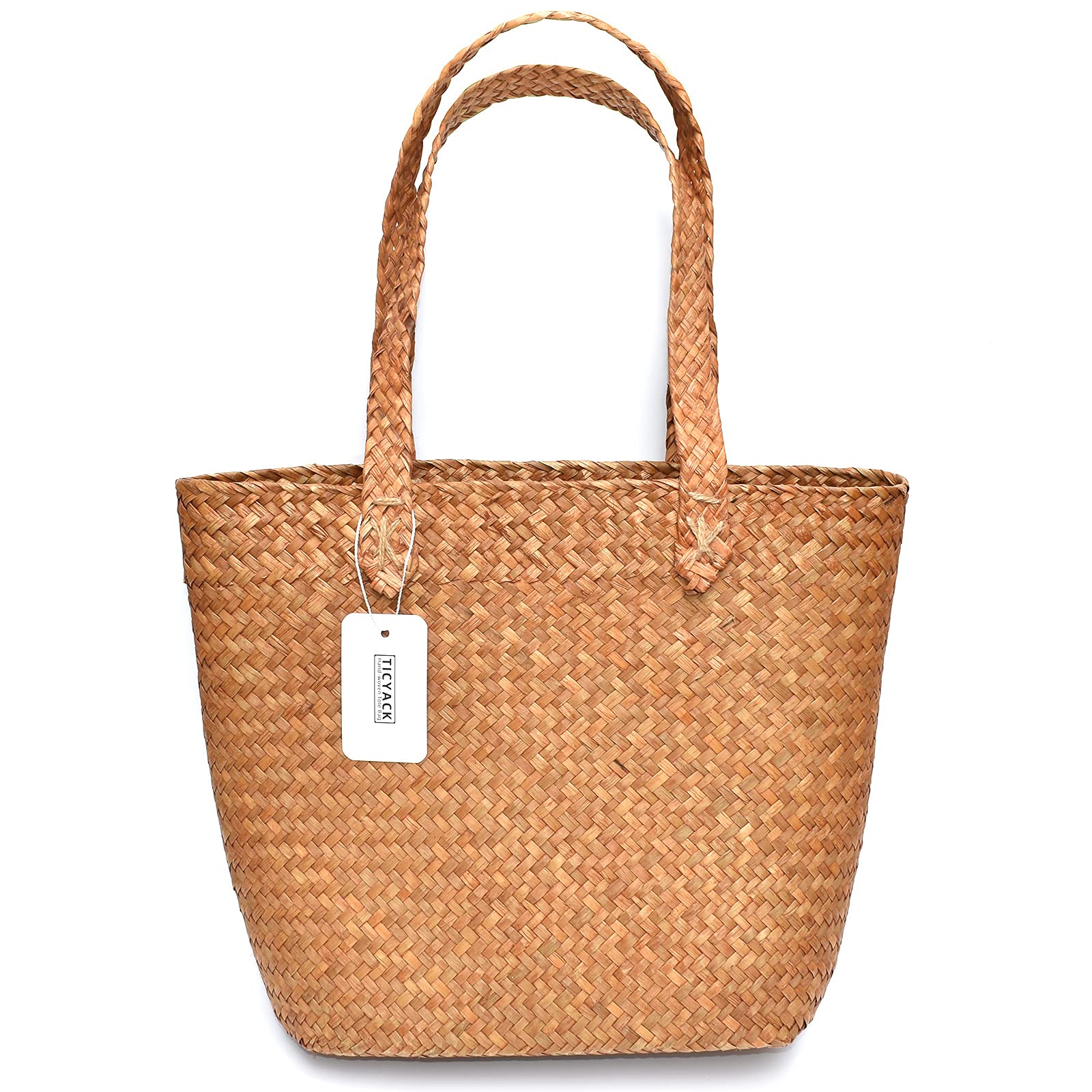 Women Straw Shoulder Bag - Summer Beach Bag, Straw Tote Bag - Handmade Shoulder bag for Daily Use, Beach, Travel