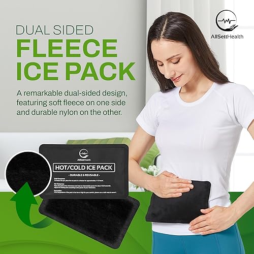 Miniatura 2 de Paquete de 4 bolsas de hielo reutilizables para lesiones, bolsa de hielo suave con tela de vellón suave de terciopelo, juego de hielo flexible de