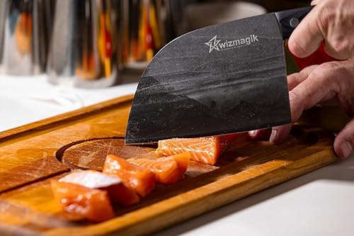 Miniatura 6 de Cuchillo de chef serbio  Cuchillo de chef forjado a mano para carne y verduras  Carniceros siberianos grandes de corte inteligente  Cuchillo de