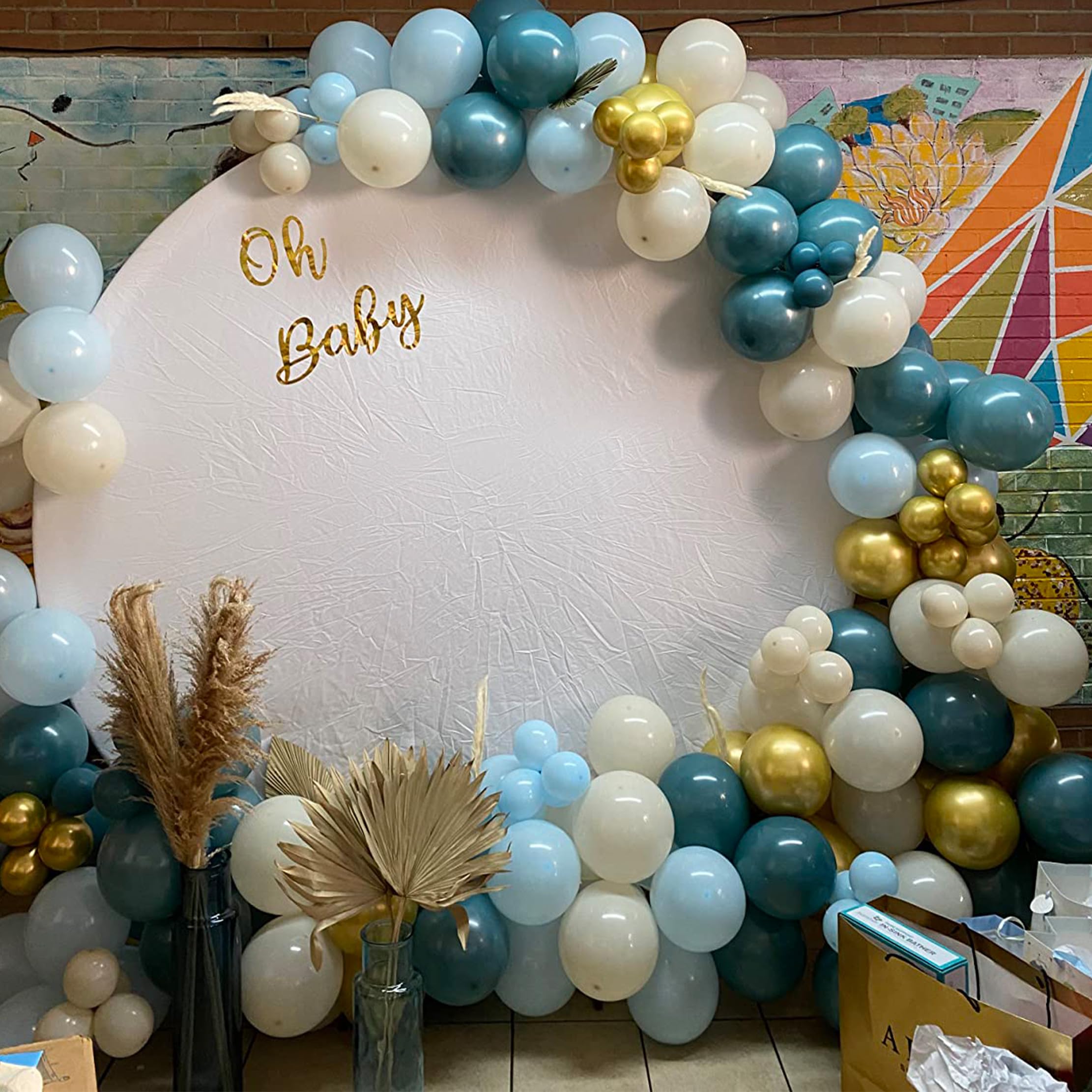 Lot De 60 Ballons Bleus Et Dorés - 30cm - Pour Anniversaire, Baby Shower, Fêtes - Inclut Ballons à Confettis Et Sangles