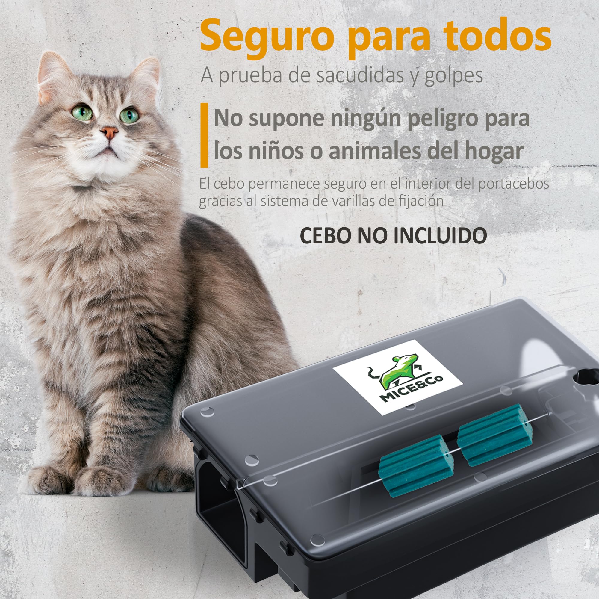 Mice&Co Trappole per Ratti e Topi Professionale - Scatola per Esche | Stazione di Esca per Roditori, Trappola Scatole Porta Esche Box per Esche Topicida | Pack 4 unità (Trasparente)