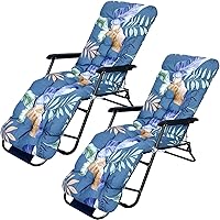 Vista 10 de Huwena 2 cojines para silla de salón al aire libre de 67 x 21 pulgadas, cojines para tumbona de patio con estampado floral, almohadillas gruesas
