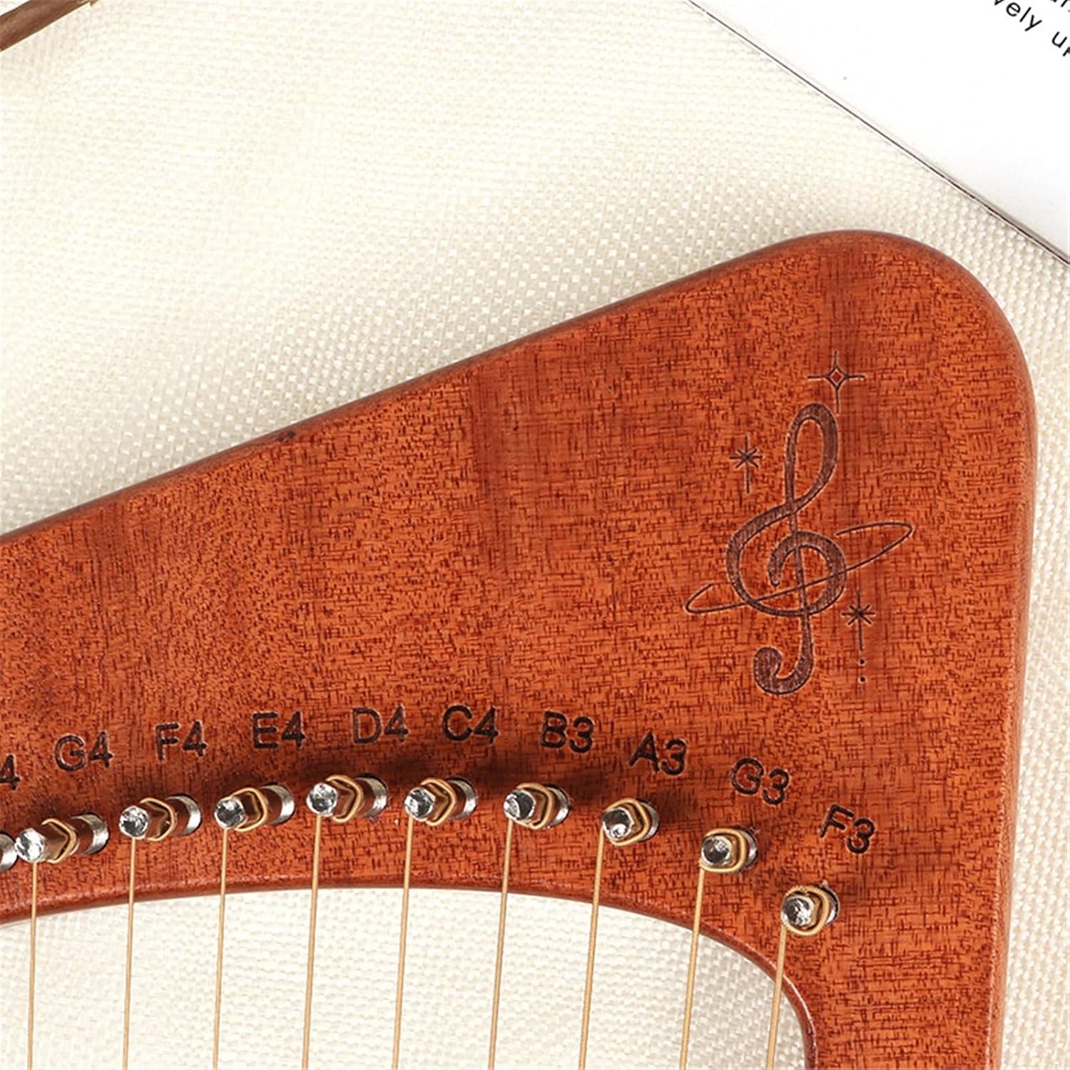 ‌21 String Lyre Instrument, Handcrafted Mahogany Wooden Harp, Portable Lyakin Stringed Instruments for Beginners & Enthusiasts