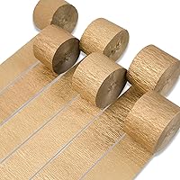 Vista 30 de PartyWoo Serpentinas de papel crepé rosa, 6 unidades, 492 pies, paquete de serpentinas de papel crepé claro pastel rosa intenso para cumpleaños