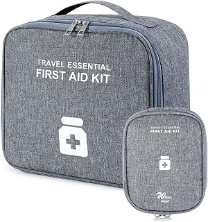 PALAY 2 Pack Medicine Pouch for Travel, First Aid Kit Bag, Grey | Organized Storage, Quick Access, Oxford Cloth, Compact D... Price In India