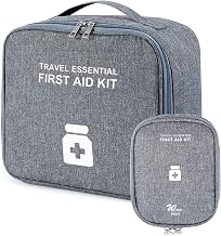 2 Pieces First Aid Kit, Large Capacity and Waterproof Empty Medical Bag, Portable for Medicine, Office, Home, Travel (Grey)