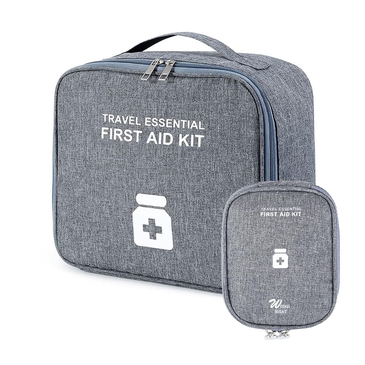 PALAY 2 Pack Medicine Pouch for Travel, First Aid Kit Bag, Grey