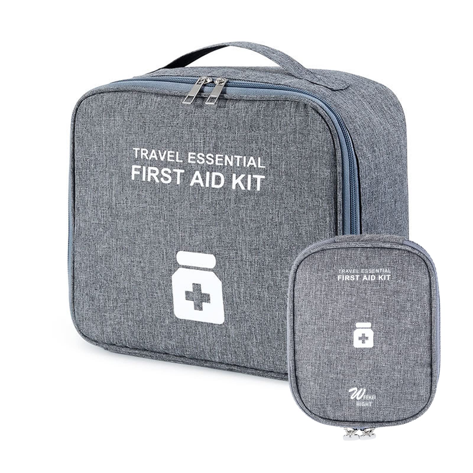 PALAY 2 Pack Medicine Pouch for Travel, First Aid Kit Bag, Grey