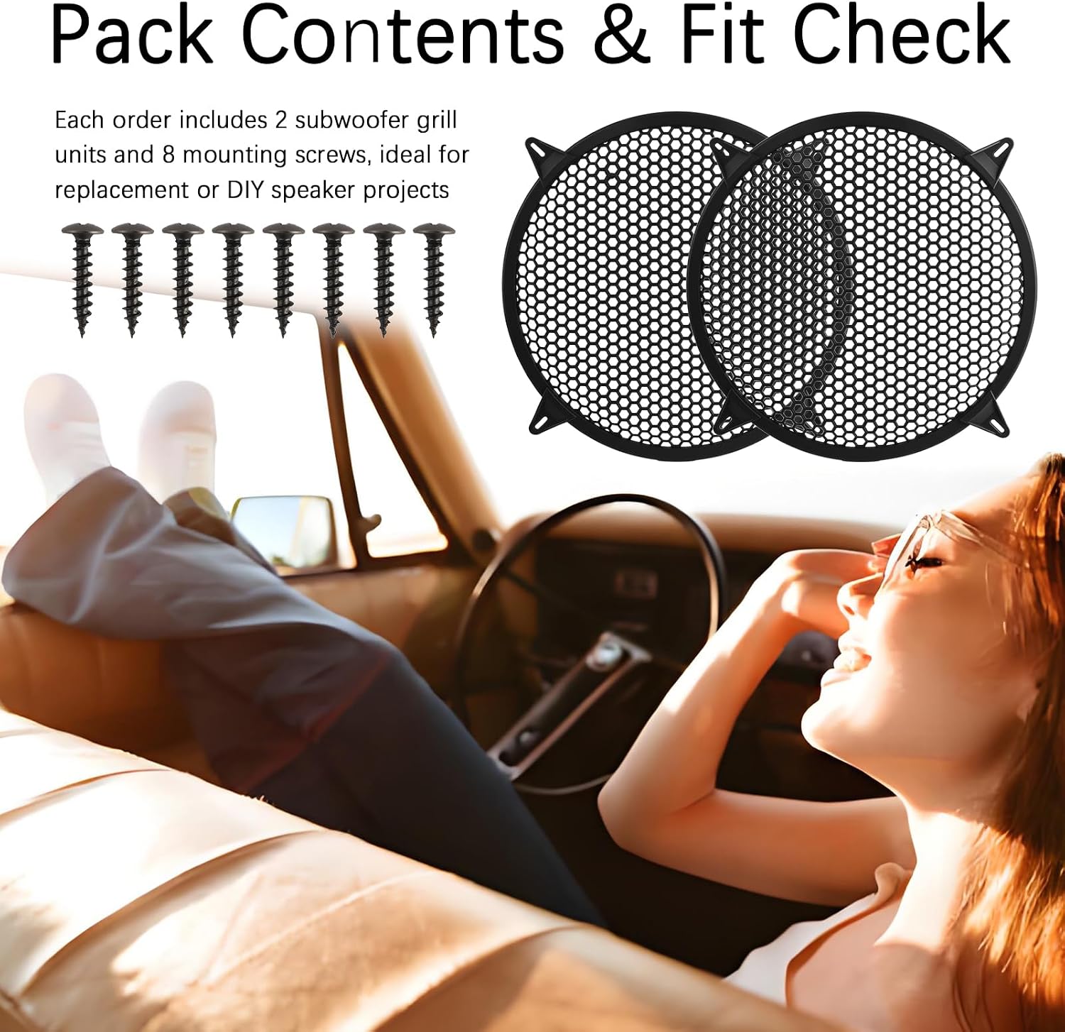 12 Inch Speaker Grill Cover with Mounting Screws,Rustproof Waffle Mesh 12 Inch Subwoofer Grill for Protect Damage,Arched Universal Subwoofer Cover for Car Marine Home Audio