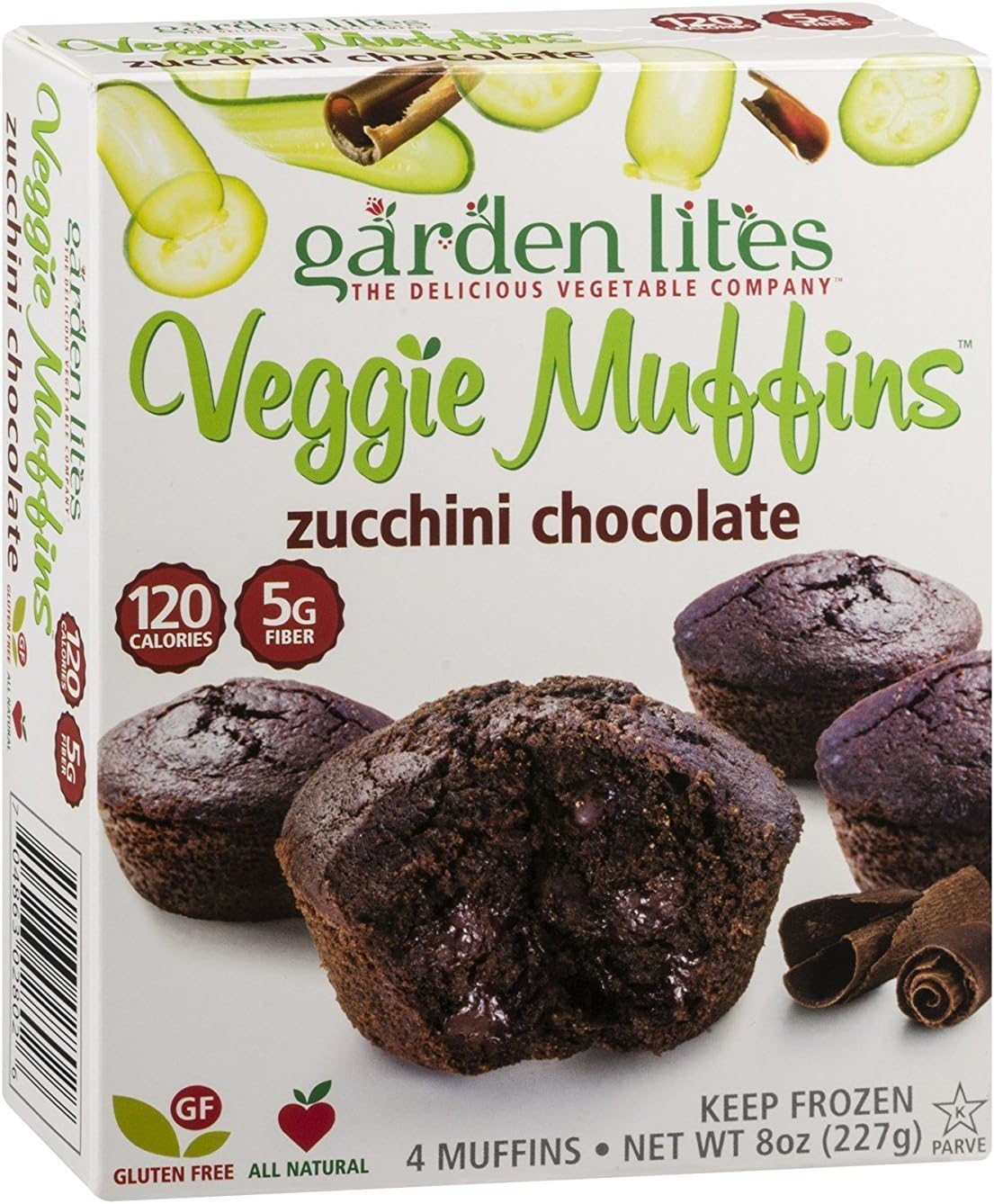 GARDEN LITES Zucchini Chocolate Veggie Muffin, 8 Ounce (Pack of 8)