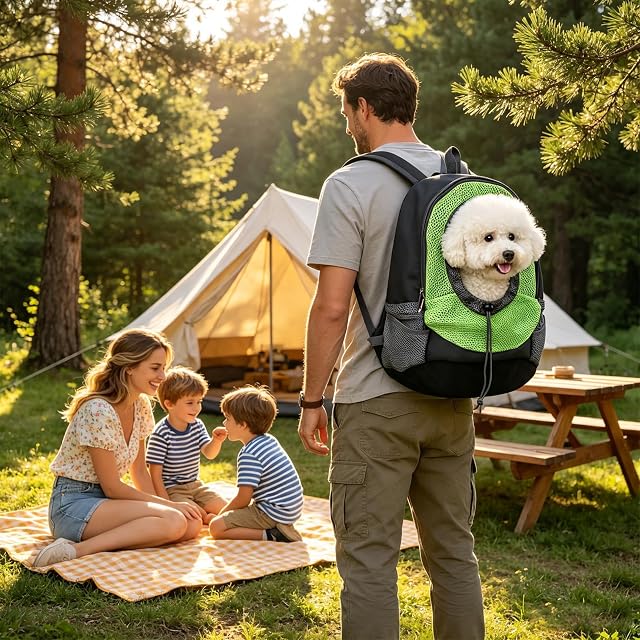 Foto 2 de 6 de PETCUTE Mochila para Perros Medianos Transportín Perro Bolsas de Viaje para Perros Portador para Cachorro…