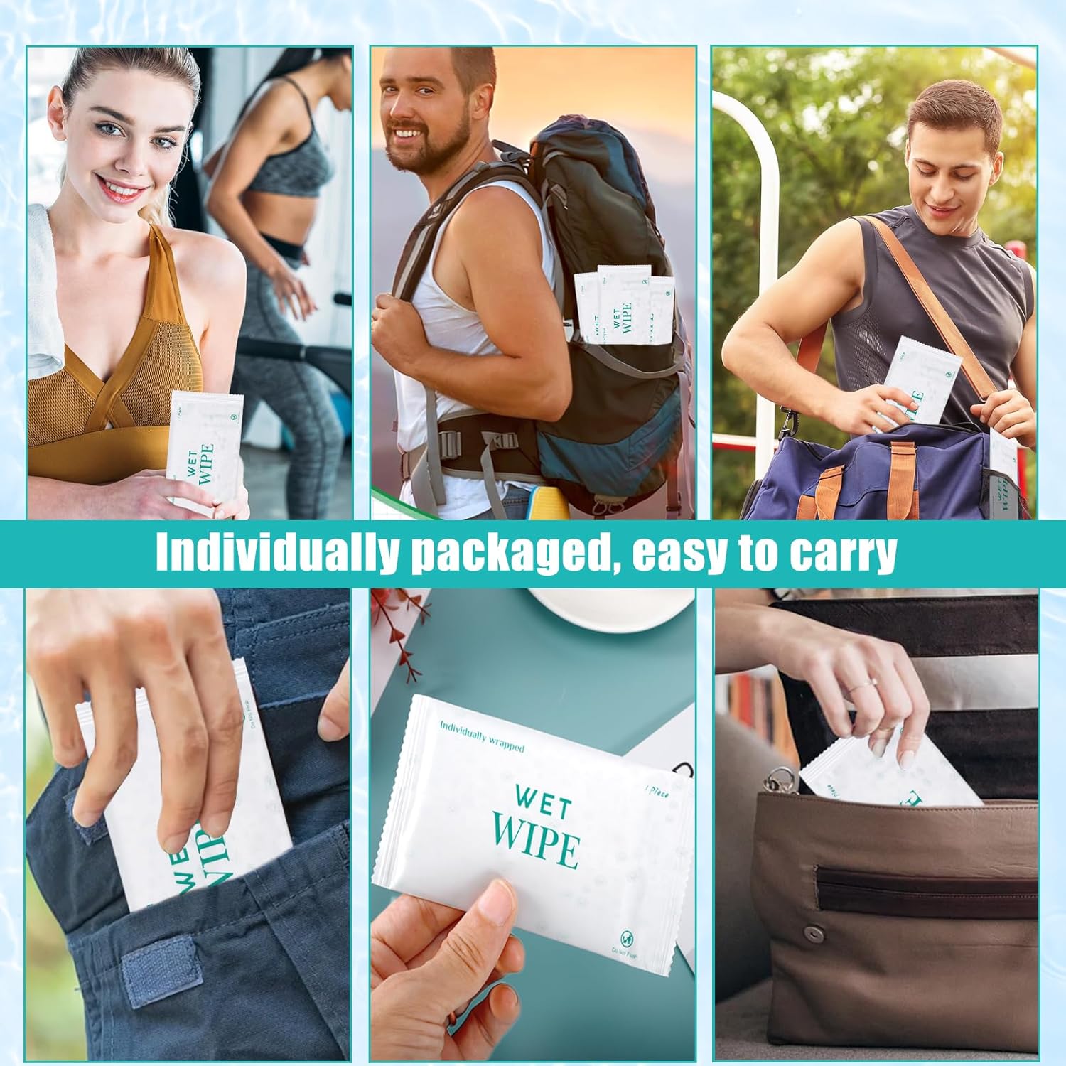 300 Pack Wet Wipes Individually Wrapped,Travel Size Hand Wipe, Wet Wipes Bulk for Travel, Homeless, Wedding, Barbecue, Restaurant