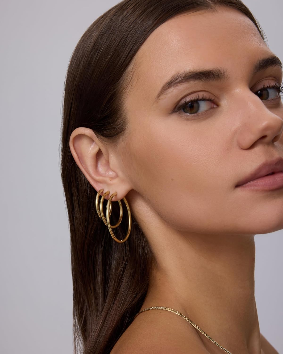 PAVOI Waterproof Hoop Earrings Set for Women - Stainless Steel Multi-Pack with Cubic Zirconia - Small & Chunky Huggie, Thin Hoops, Cascade Graduated Styles - Trendy Fashion Piercing Jewelry