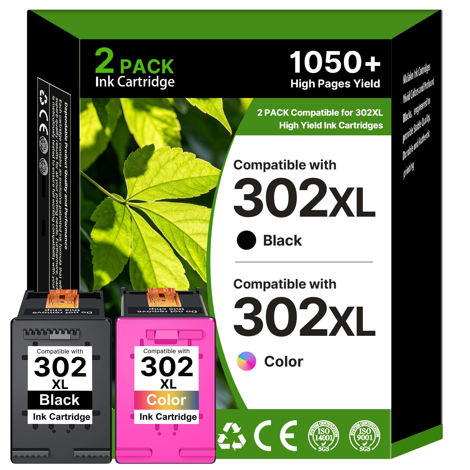304 XL Druckerpatrone 304XL Kompatibel für HP 304 Druckerpatronen für HP304 für HP Envy 5030 Druckerpatronen Envy 5000 5010 5020 5032 5020 Deskjet Drucker, Scanner, Kopierer, Fax (Schwarz, Farbe)