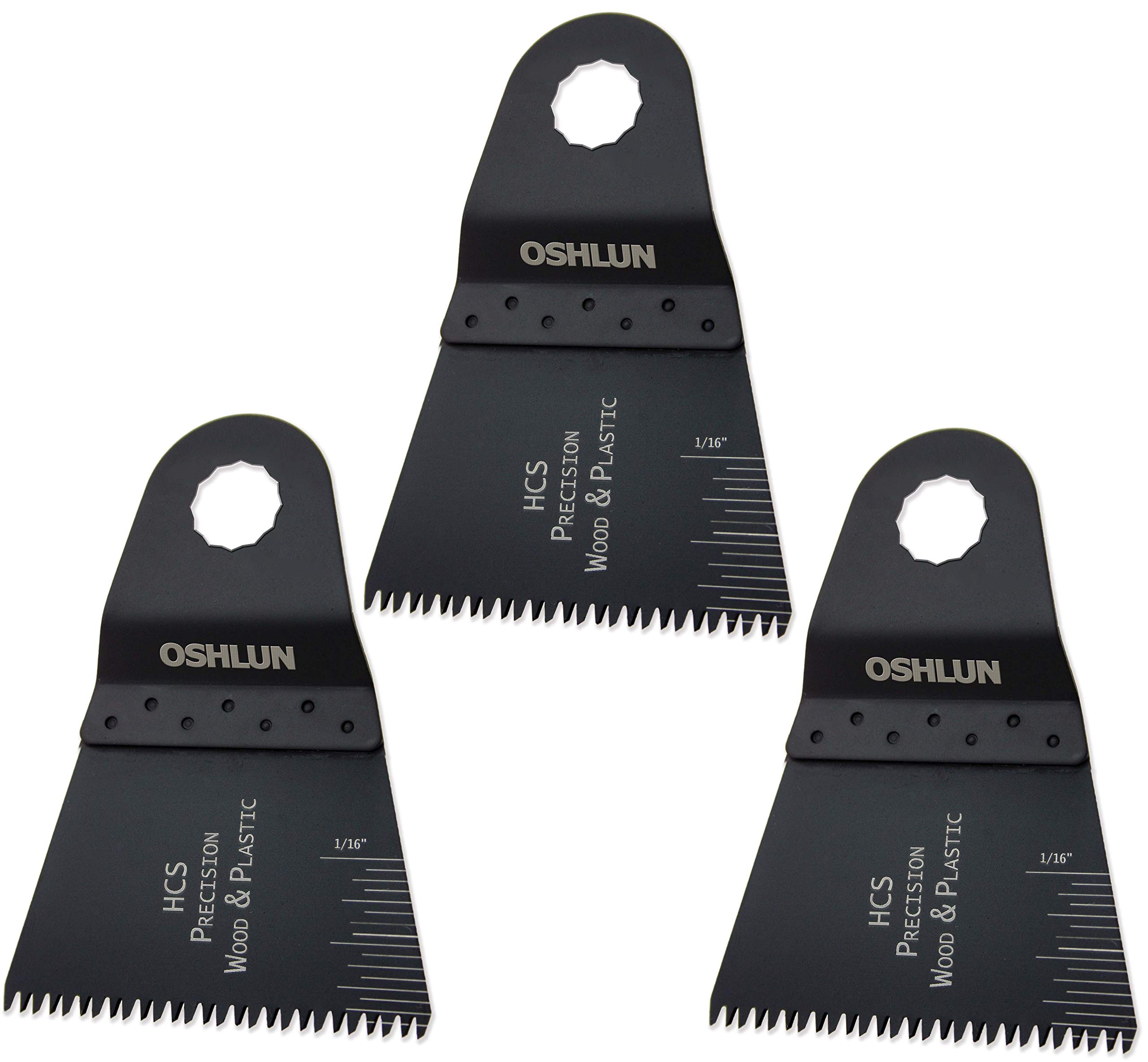 OSHLUNMMR-1103 2-2/3-Inch Precision Japan HCS Oscillating Tool Blade for Rockwell or Worx SoniCrafter Hex, 3-Pack