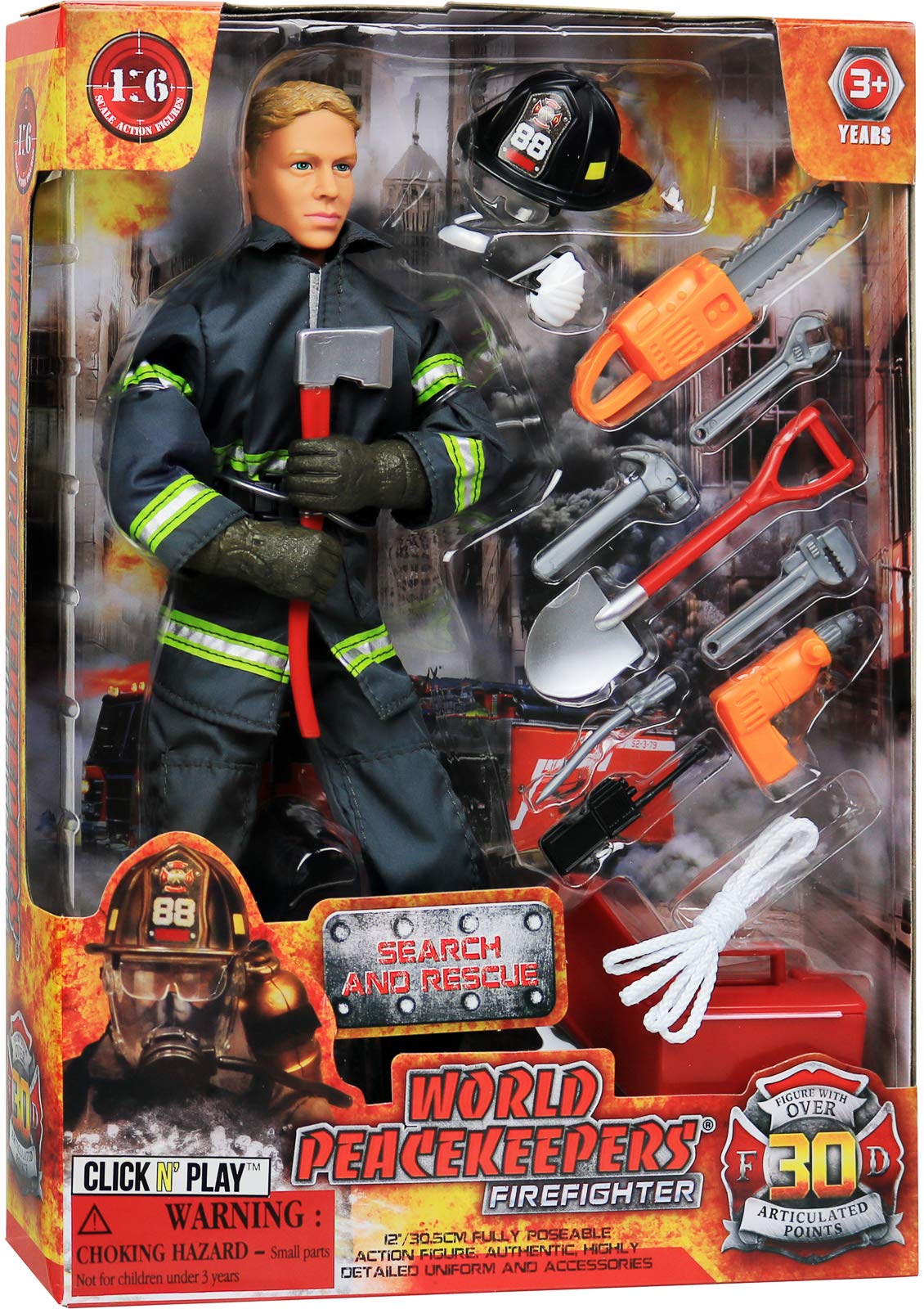 Fire Men Figures U. S. Toy Heroic Firefighter Figures, Fireman ...