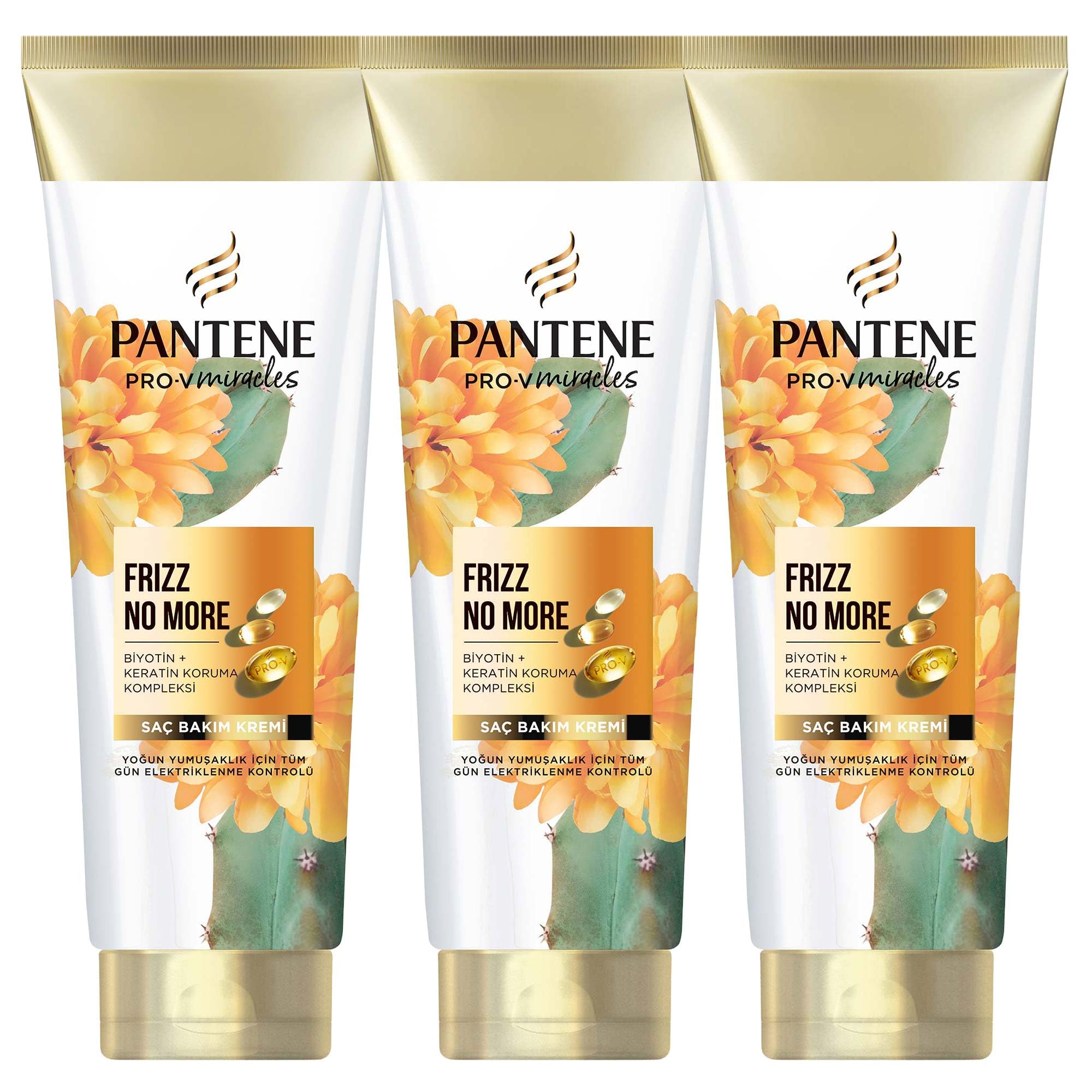 PANTENE PRO-V Miracles Frizz No More Elektriklenme Karşıtı Saç Bakım Kremi Kuru ve Kıvırcık Saçlar İçin 275 ml 3lü paket
