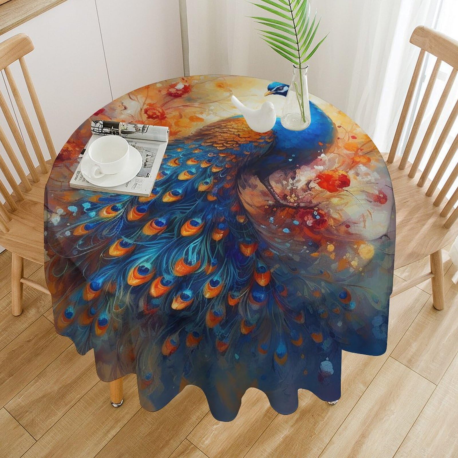 Nappe ronde imperméable lavable anti-tache de gras