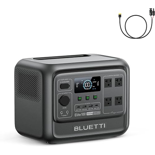 BLUETTI Elite 100 V2 Portable Power Station with Solar Cable 1024Wh 1800W