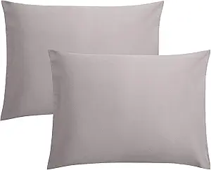 FLXXIE Microfiber Pillow Cases Standard Size, Soft Pillowcases with Envelope Closure, Wrinkle, Stain Resistant Pillow Covers, 20x26, Smoky Grey