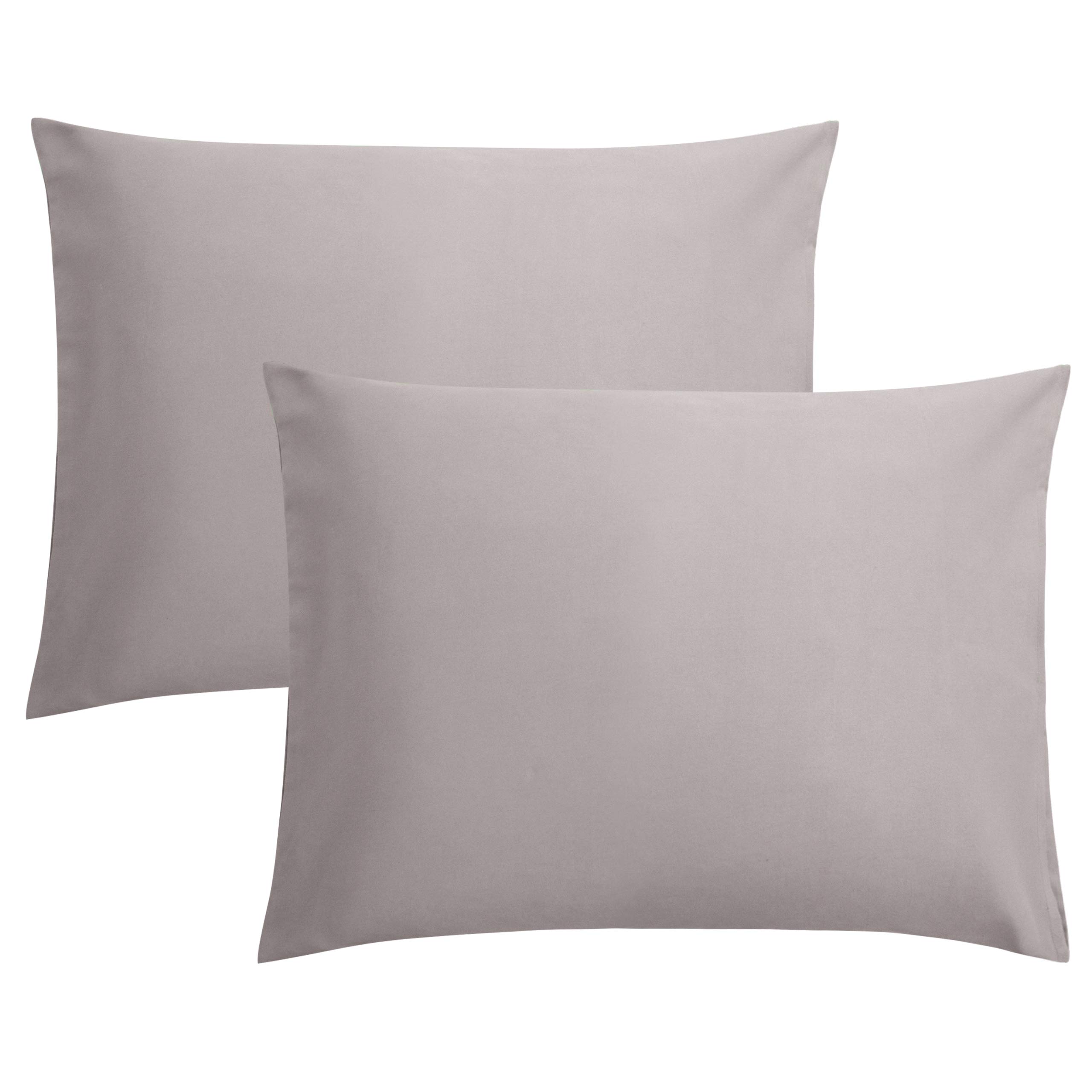 FLXXIE 2-Pack Microfiber Standard Pillow Cases, Envelope Style, Smoky Grey