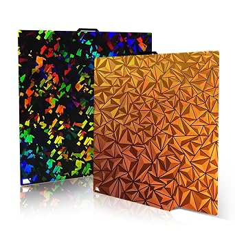 for Elegoo Centauri Carbon Build Plate Holographic PEI Sheet 260X271mm Double Sided Smooth PLA Plate HeatingBed Platform for Elegoo cc/cc2 3D Accessories Fragment + Chameleon