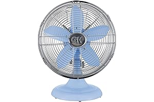 Good Housekeeping Retro Table Fan, Breezy Blue