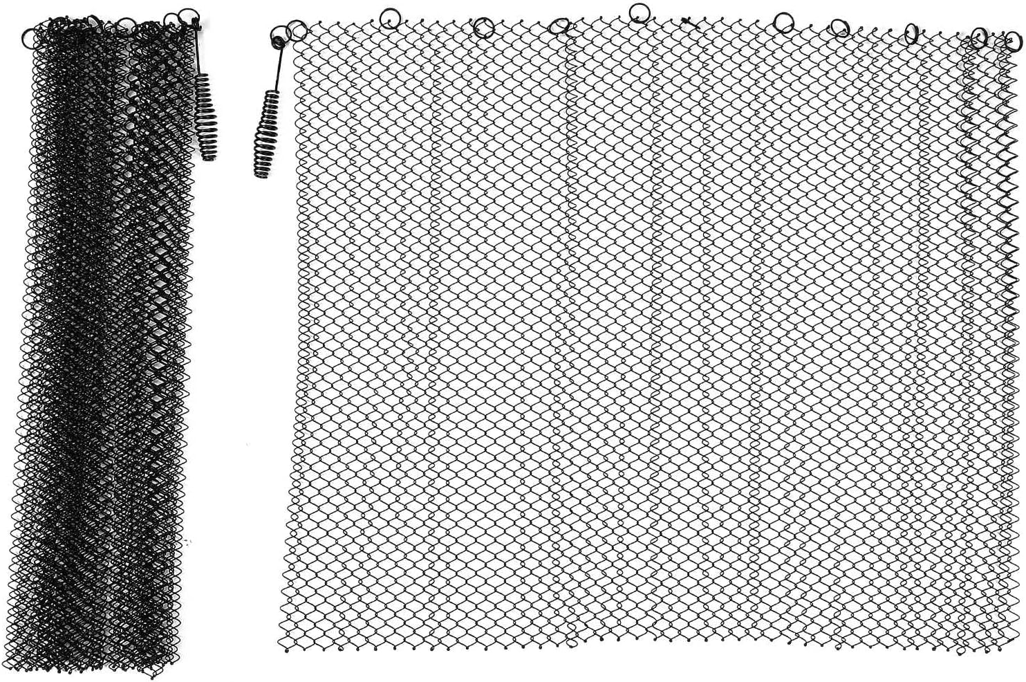 XhuangTech 2 Pack Fireplace Screen Mesh Curtain, Spark Guard with Pulls, Heat Resistant Metal Fire Place Screen Net, Fireplace Hanging Replacement for Home Wood Burning Fireplace (24’’×18’’)