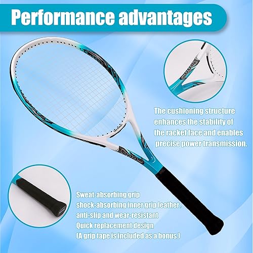 Miniatura 4 de Senston 27 inch Tennis Racket for Adults 1 Pack Tennis Racket Set Tennis Overgrip, Vibration Damper