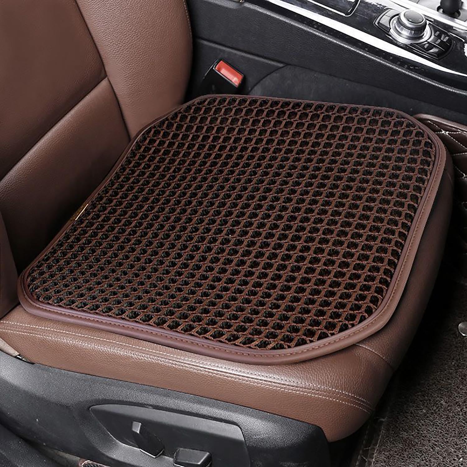 Cooling&Breathable 3D Air Mesh Car Seat Cushion for Summer, Universal Ventilated Comfortable Seat Pad, Suitable for Sedans,Vans,Pickup,Trucks,Suvs (Black-1PcsBackCushion+1PcsSeatPad)
