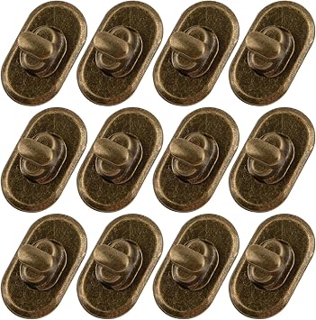 Framendino, 12 Sets Turn Lock Clasp Metal Bag Purse Closure Twist Fasteners Hardware Leather Craft Accessory