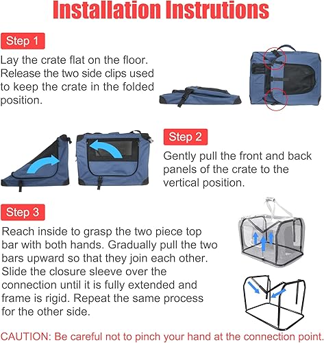 Vista 15 de Transportador grande para gatos de 24 x 16.5 x 16.5 pulgadas, jaula portátil para mascotas de lados suaves para viajar en automóvil con caja de Gris