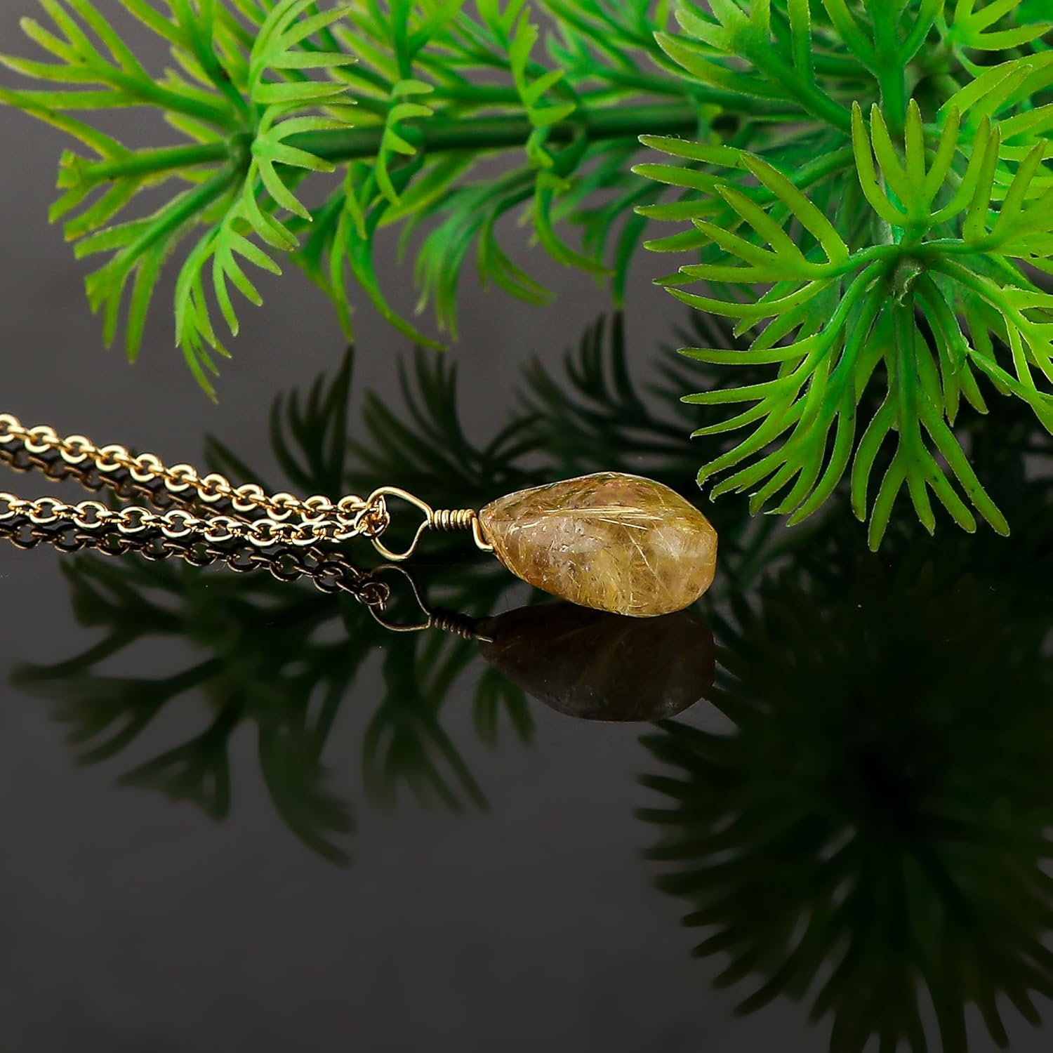 AAA Grade Natural Gemstones Dainty Necklace, Polished Stones Pendant, Handmade Bohemian Jewelry, 14K Gold Plated Adjustable Chain, Healing Crystals, Christmas Gift for Women, 18inch - Image 3