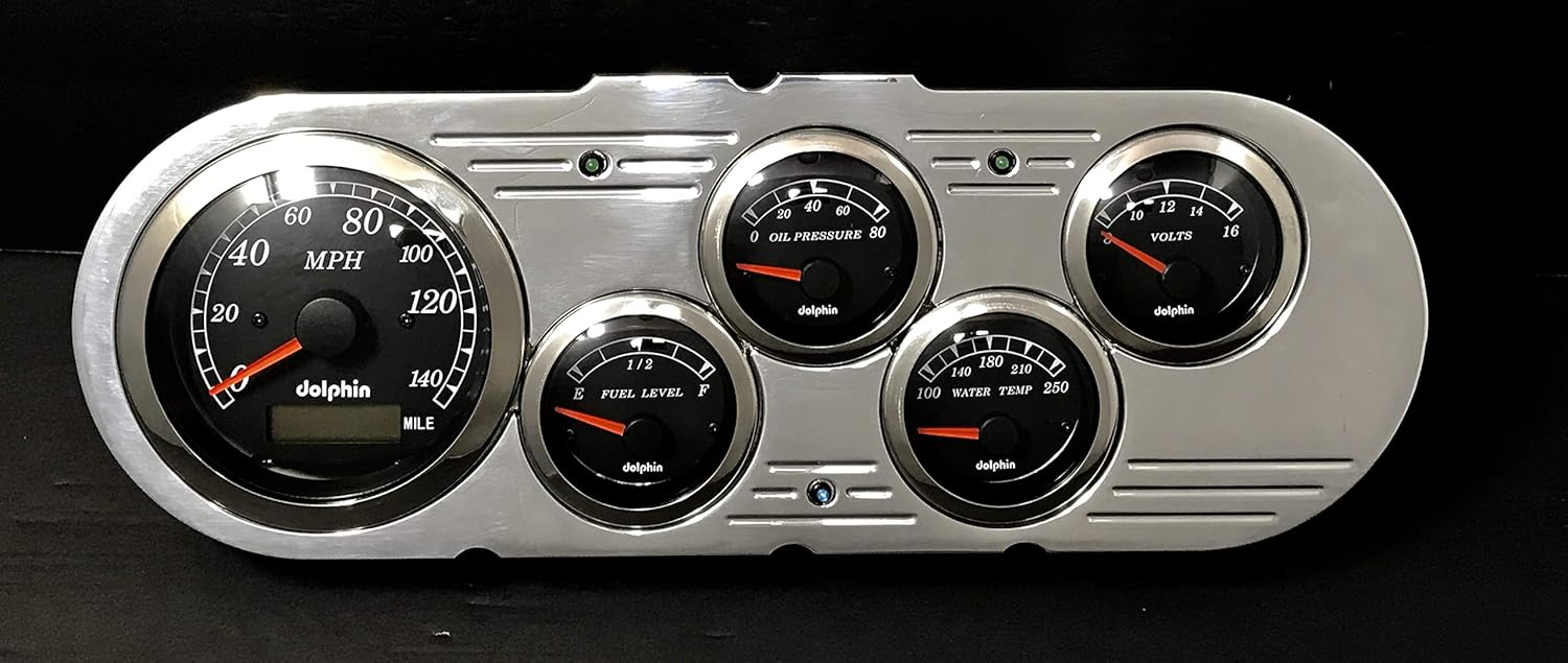Dolphin Gauges 1963 1964 1965 Chevy ll Nova Car 5 GPS Gauge Dash Cluster Panel Set Black