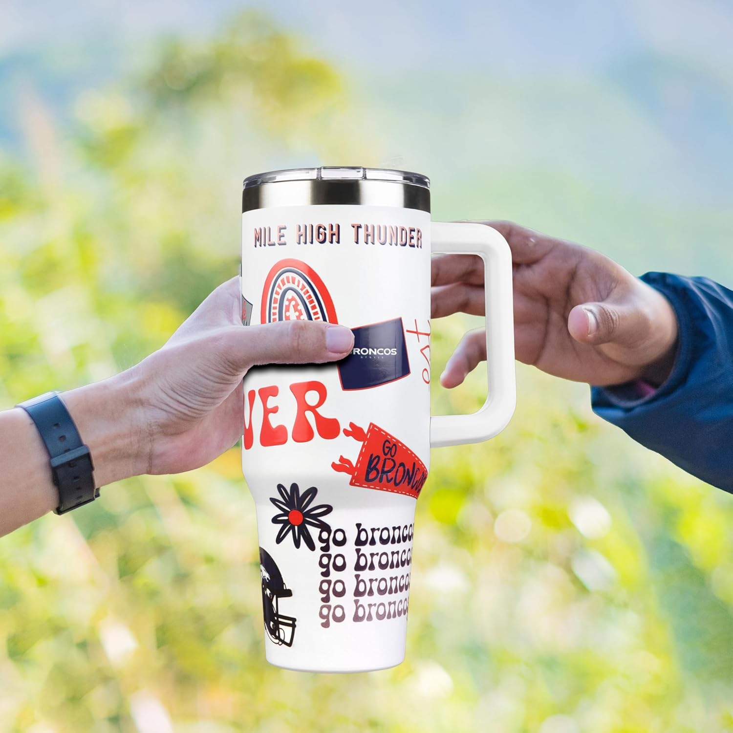 The Memory Company Officially Licensed NFL Game Day Tumbler - 40oz Stainless Steel Double-Wall Insulated Team Color Bling Cup with Team Logo, NFL Licensed Sports Travel Mug with Lid & Straw - Image 9