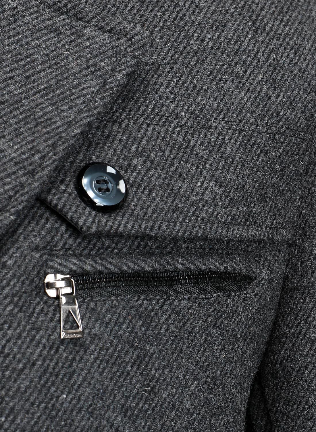 FANARCHER Men's Wool Blend Coats with Detachable Zipper Winter Warm Jakcet Single Breasted Business Windbreaker Pea Coat