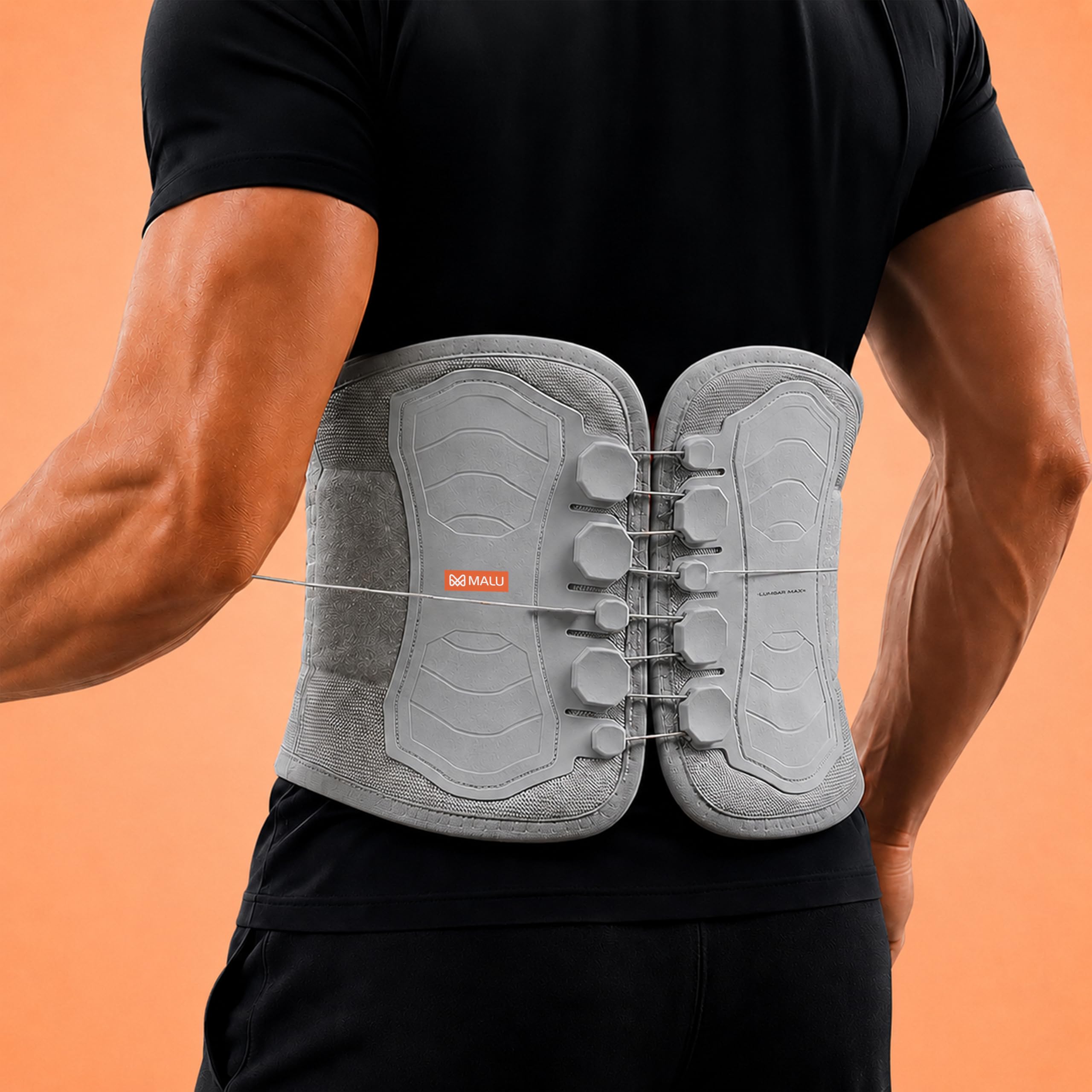 MALU LumboMax – Highly Advanced Modern Back Pain Relief Support with Lace Pull Tech, High & Precision Compression | Dual-Zone Lumbar & Sacral Support | Lightweight & Breathable for All-Day Comfort-image-9