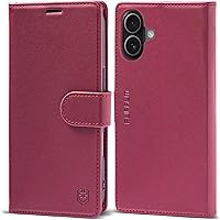 Vista 20 de Funda tipo cartera para iPhone 17 Pro Max con tarjetero de crédito, de piel sintética, con función atril, funda protectora a prueba de golpes