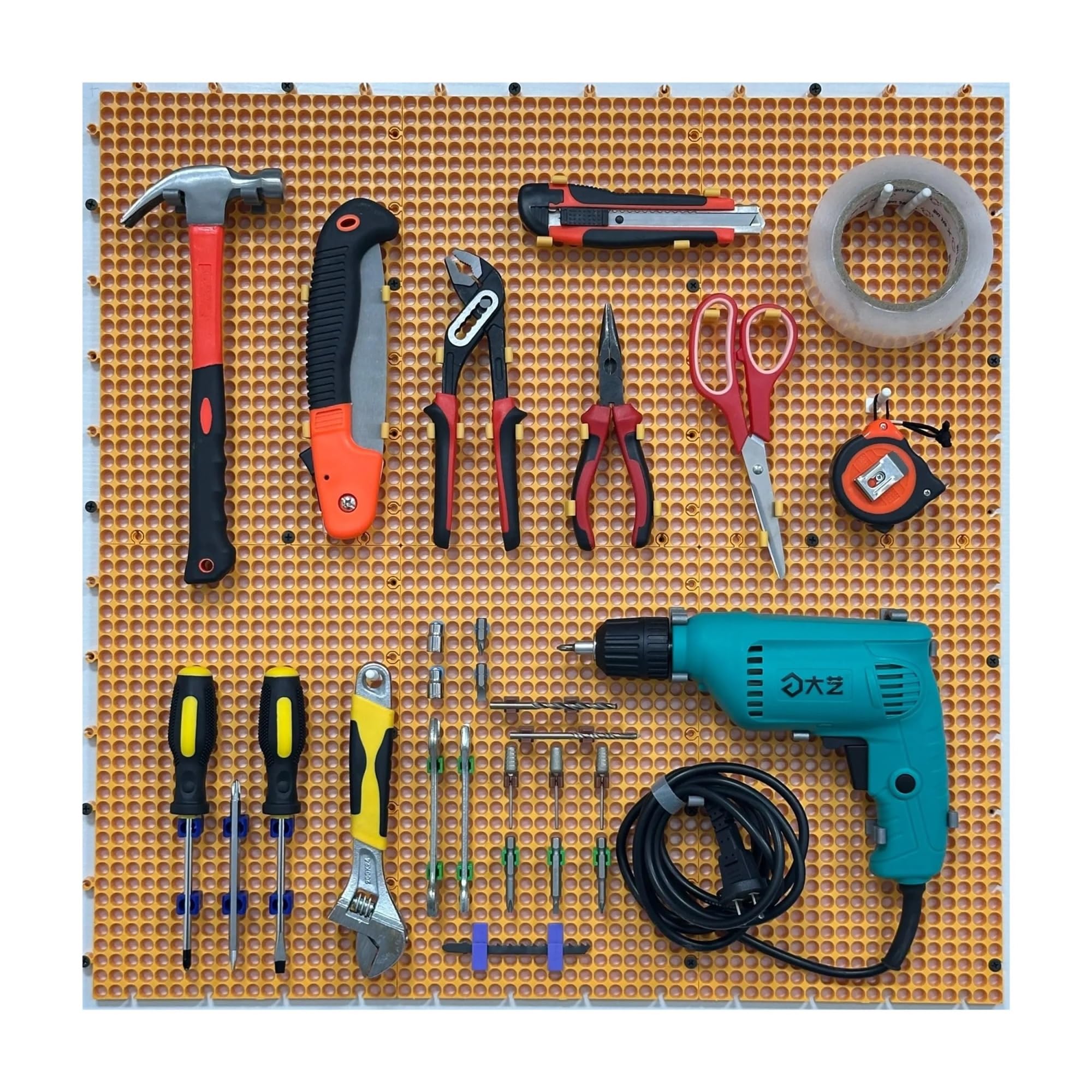 RUWLFE Plastic Peg Board Set Rust-Proof, Non-Sagging, Heavy Duty Garage Wall Pegboard Organizer for Wall Organizer