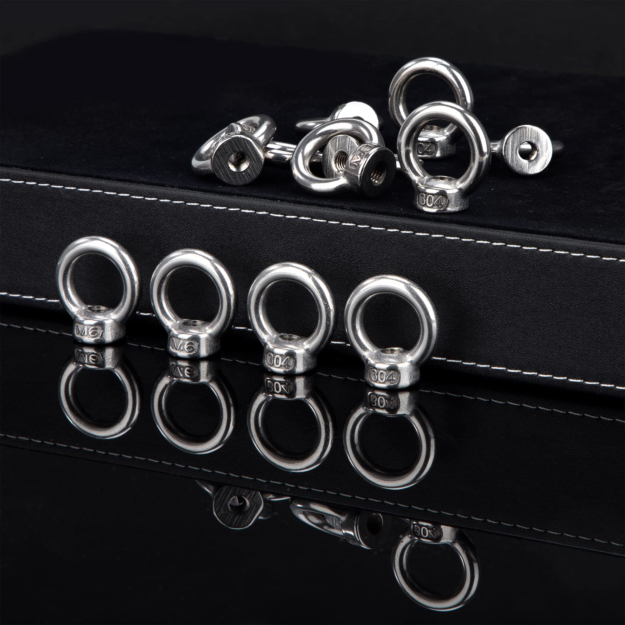 QIMEI-SHOP Dado di Sollevamento M6 Dado a Occhiello Dadi ad Anello in Acciaio Inossidabile 304 per Accessori di Sollevamento e Connessione 12 Pezzi
