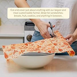 Bee\'s Wrap Beeswax Wraps for Food - Cut to Size 14x52 Wax Paper Roll - Made in USA Reusable Waxed Paper & Bowl Covers - Organic Eco-Friendly Alternative to Aluminum Foil, Mushroom Magic