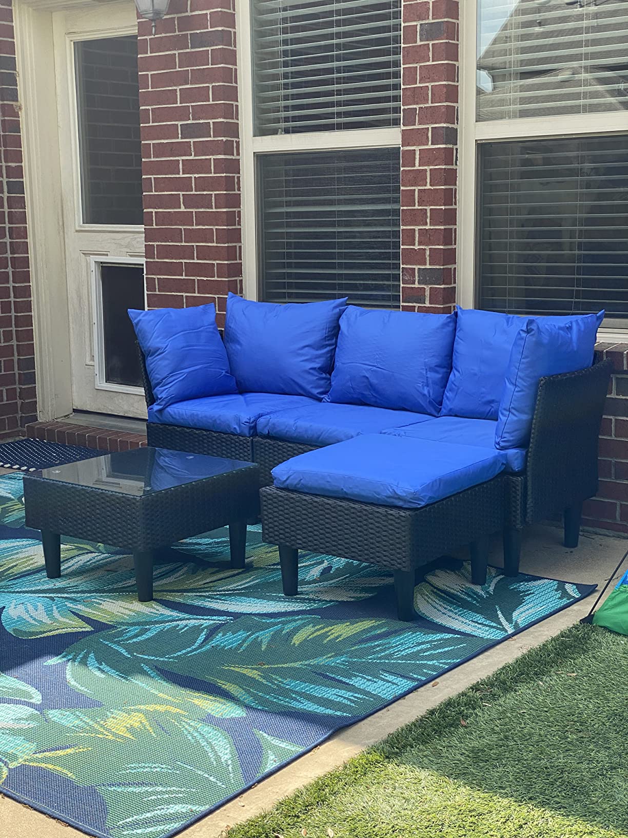 45/mo Finance FDW 5 Pieces Patio Furniture Sets Outdoor Sectional