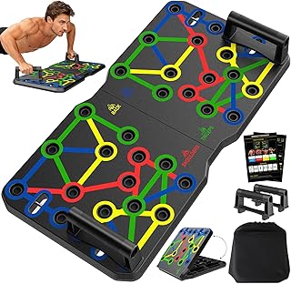 AERLANG Push Up Board, Foldable Fitness Training System 20 in 1 Multi Functional Home Gym Equipment for Upper Body Strengt…