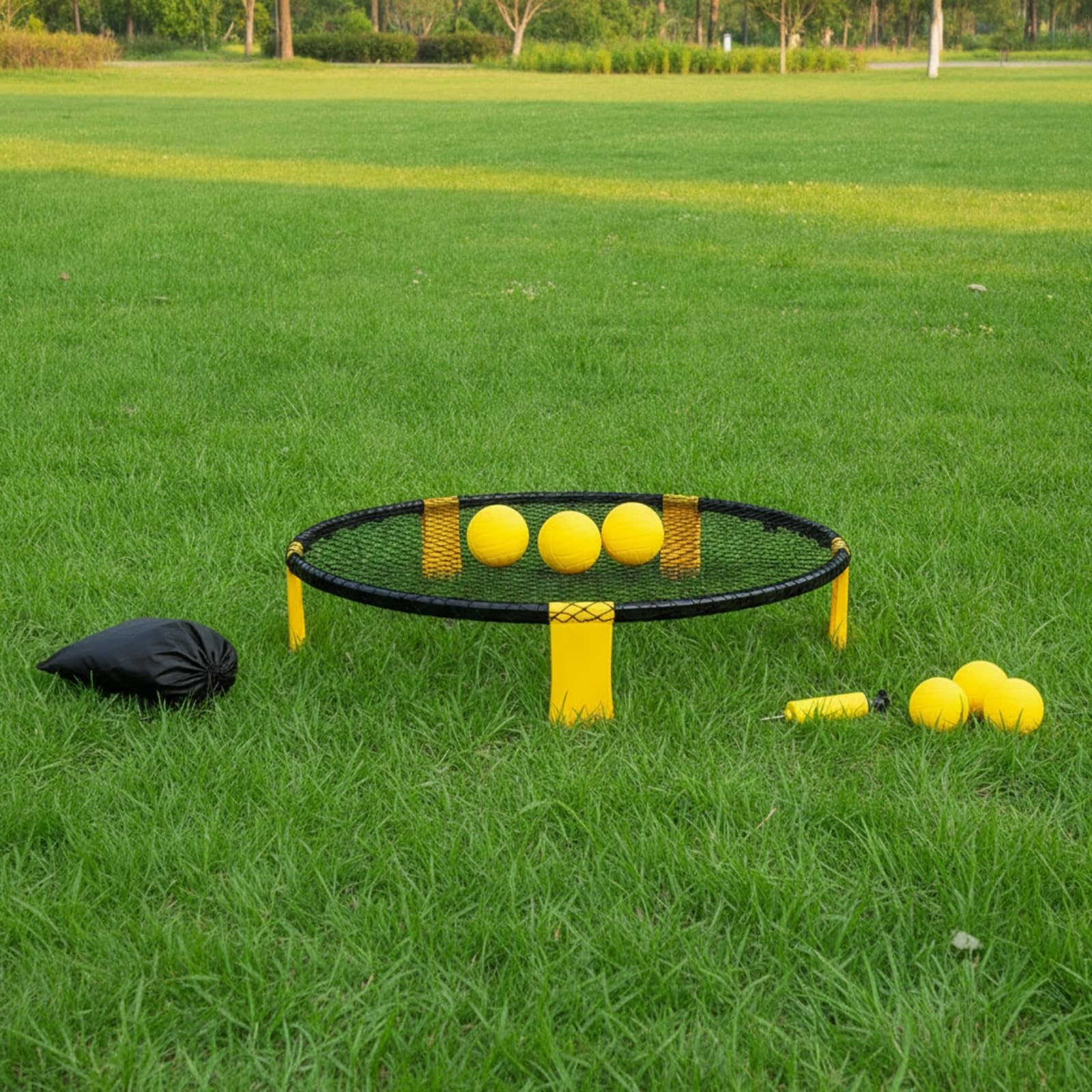 Harilla Gioco di Rinculo con Re Circolare Pieghevole Gioco con Palline Gonfiabili Re Durevole per Giardino,
