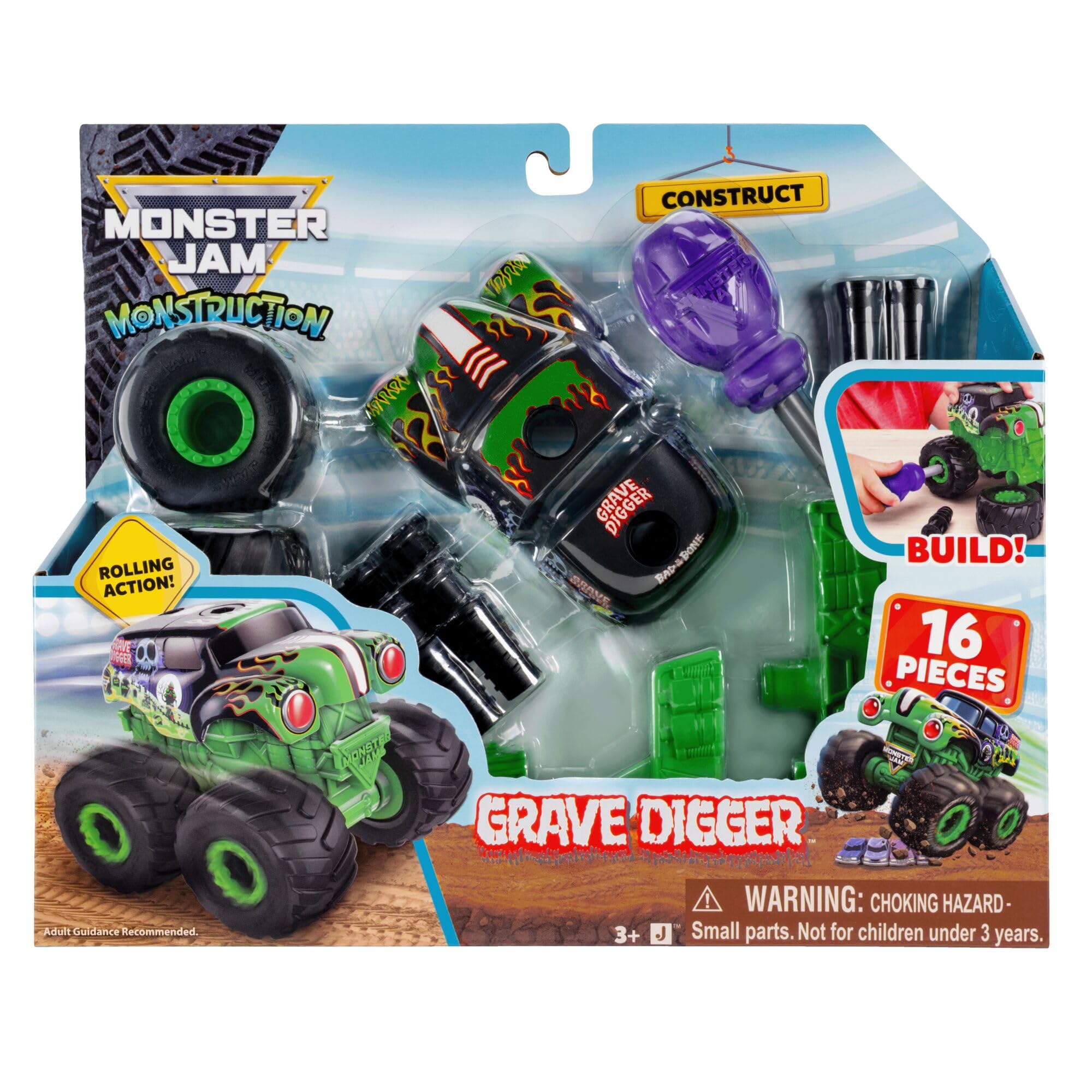 Monster Jam™ Grave Digger™ Monstruction Truck - 5-Inch Buildable Vehicle — image 1