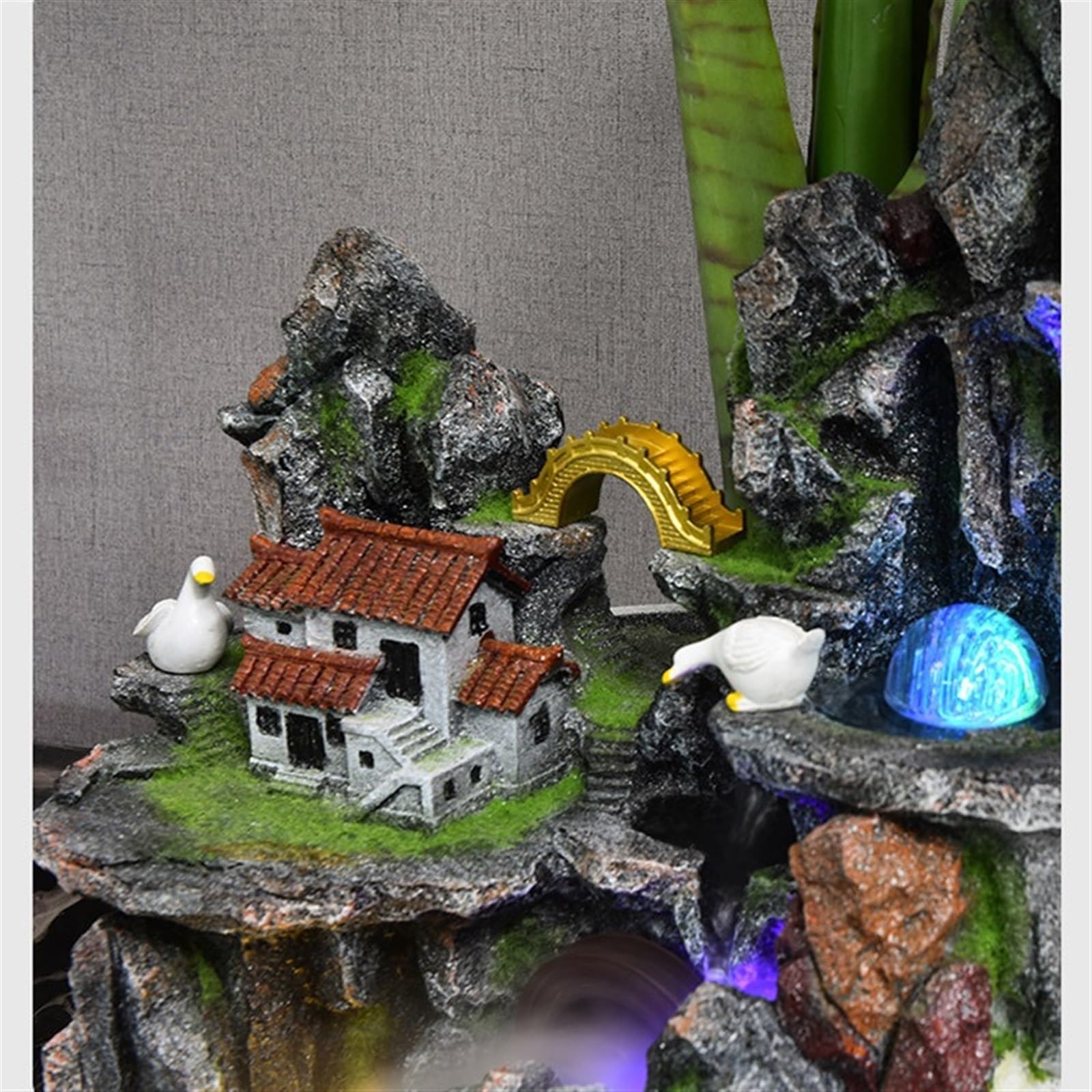 Fontanna wodna Dekoracja wody w salonie, wiecznie zielone bonsai, dekoracja krajobrazu na dziedzińcu domu, dekoracja wody obiegowej Fontanna ogrodowa